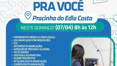 Photo of Mais Saúde Pra Você: Mais de 15 serviços em saúde serão oferecidos na praça do Edla Costa neste domingo