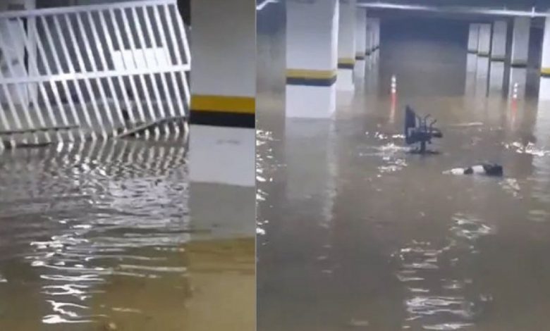 Photo of Garagem da Assembleia Legislativa da Bahia alaga após forte temporal em Salvador