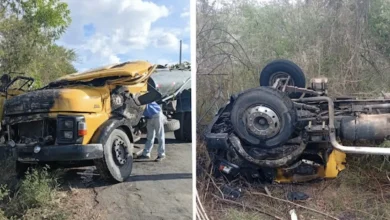 Photo of Caminhoneiro escapa ileso após caminhão capotar e pegar fogo na BA-419, no Centro-Norte da Bahia
