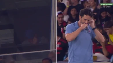 Photo of Câmeras registram possível comunicação entre Rogério Ceni, suspenso, e Charles Hembert durante Flamengo x Bahia no Maracanã