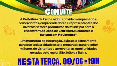 Photo of Prefeitura e CDL convidam comerciantes e empreendedores para encontro de economia e turismo no São João de Cruz nesta terça (09)